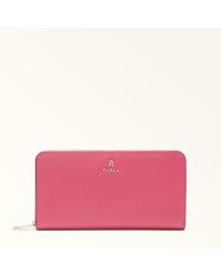 Furla - Camelia Zip Around Velvet Textured Leather - Lyst
