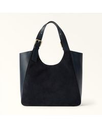 Furla - Dora Tote Toni Mediterraneo Suede + Sidney Calf Leather - Lyst