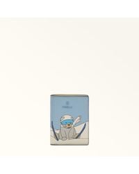 Furla - Camelia Compact Wallet Toni Carta Da Zucchero Eracle Grained Calf Leather With Orso Sci Print - Lyst