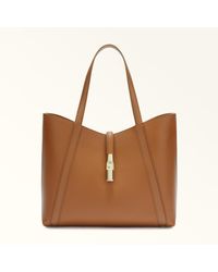 Furla - Goccia Borsa A Spalla Brandy Pelle Di Vitello Notte + Pelle Di Vitello Sidney Donna - Lyst