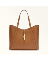 Furla - Goccia Shoulder Bag Brandy Night Calf Leather + Sidney Calf Leather - Lyst