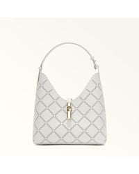 Furla - Goccia Shoulder Bag Marshmallow Perforated Sidney Calf Leather - Lyst