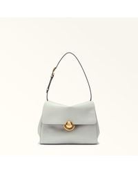 Furla - Domus Shoulder Bag Color Crystal Varrenne Calf Leather + Suede - Lyst