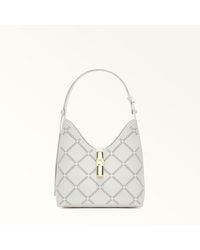 Furla - Goccia Shoulder Bag Marshmallow Perforated Sidney Calf Leather - Lyst