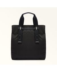 Furla - Giove Tote Nero Waterproof Cordura Nylon Fabric - Lyst