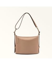 Furla - Nuvola Shoulder Bag Greige Claris Lux Calf Leather - Lyst