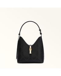 Furla - Goccia Shoulder Bag Nero Perforated Sidney Calf Leather - Lyst