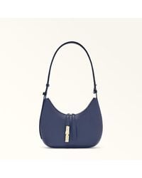 Furla - Goccia Shoulder Bag Blu Reale Night Calf Leather + Sidney Calf Leather - Lyst