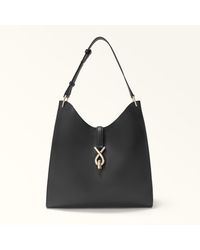 Furla - Mianova Shoulder Bag Nero Ferrara Calf Leather - Lyst