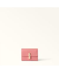 Furla - Iride Compact Wallet Rosewood Textured Leather - Lyst