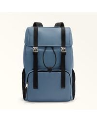 Furla - Cosmo Backpack L Grigio Blu Nylon - Lyst