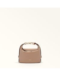 Furla - Nuvola Borsa Mini Greige Pelle Di Vitello Claris Lux Donna - Lyst