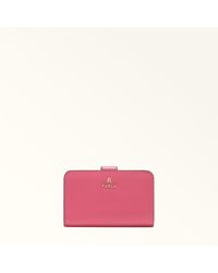 Furla - Camelia Compact Wallet Velvet Textured Leather - Lyst