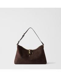 Furla - Debby Shoulder Bag L Toni Espresso Suede + Sidney Calf Leather - Lyst