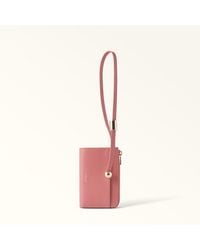 Furla - Laura Card Case Rosewood Textured Leather - Lyst