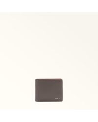 Furla - Project Bi-Fold Wallet Moka Milos Textured Calf Leather + Lush Calf Leather - Lyst