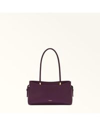 Furla - Eris Tote Melanzana Keria Grained Calf Leather + Sidney Calf Leather - Lyst