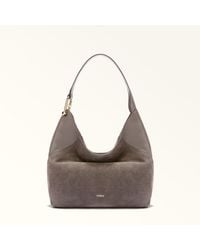 Furla - Lara Shoulder Bag Toni Urban Suede + Grained Calf Leather - Lyst