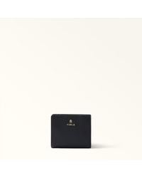 Furla - Camelia Compact Wallet Nero Grained Calf Leather - Lyst