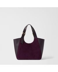 Furla - Dora Tote Toni Winter Bloom Suede + Sidney Calf Leather - Lyst