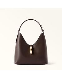 Furla - Goccia Shoulder Bag Cioccolato Sidney Calf Leather - Lyst