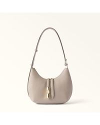 Furla - Goccia Shoulder Bag Linen Night Calf Leather + Sidney Calf Leather - Lyst