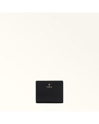 Furla - Camelia Compact Wallet Nero Textured Leather - Lyst