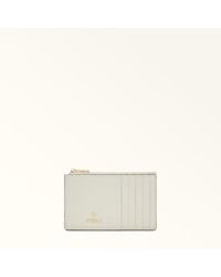 Furla - Camelia Card Case Panna Textured Leather - Lyst