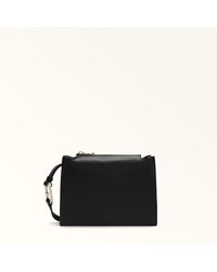 Furla - Nuvola Borsa A Tracolla Pelle Di Vitello Granata Donna - Lyst