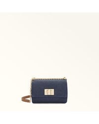 Furla - 1927 Borsa A Tracolla Toni Mediterraneo Tessuto Denim Donna - Lyst