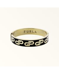 Furla - Arch Double Bangle Nero Metal + Enamel - Lyst