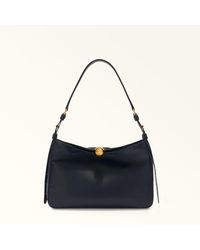 Furla - Sfera Soft Shoulder Bag Nero Verona Calf Leather - Lyst
