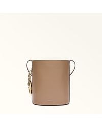 Furla - Roxie Bucket Bag Toffee Textured Leather - Lyst