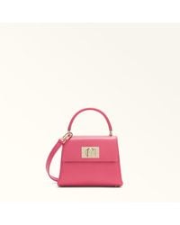 Furla - 1927 Top Handle Mini Velvet Textured Leather - Lyst