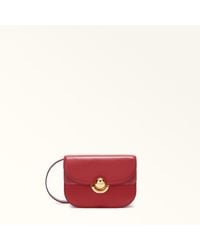 Furla - Sfera Umhängetasche Mini Lacca Weiches Kalbsleder + Wildleder Damen - Lyst