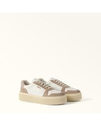 Furla - Sky Sneakers Talco H Soft Bicolor Calf Leather + Suede - Lyst