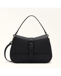 Furla - Flow Top Handle Nero Claris Lux Calf Leather - Lyst