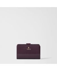 Furla - Camelia Compact Wallet Winter Bloom Varnished Ares Textured Leather - Lyst