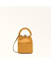 Furla - Sfera Mini Bag Senape Napoli Double Calf Leather - Lyst
