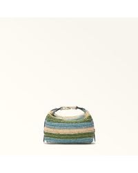 Furla - Tonie Shoulder Bag Toni Carta Da Zucchero Crochet Stripes Fabric + Sidney Calf Leather - Lyst