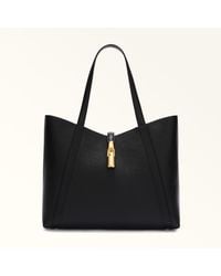 Furla - Goccia Shoulder Bag Nero Night Calf Leather + Sidney Calf Leather - Lyst