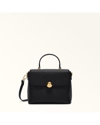 Furla - Moonlight Top Handle Nero Night Calf Leather - Lyst