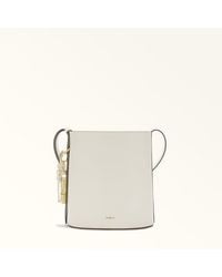 Furla - Roxie Bucket Bag Panna Textured Leather - Lyst