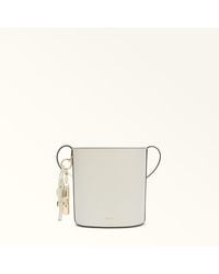 Furla - Roxie Bucket Bag Panna Textured Leather - Lyst
