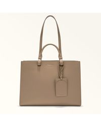 Furla - Deva Tote Taupe Andromeda Calf Leather - Lyst