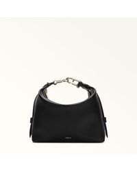 Furla - Tonie Shoulder Bag Nero Ares Soft Textured Leather - Lyst