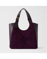 Furla - Dora Tote Toni Winter Bloom Suede + Sidney Calf Leather - Lyst