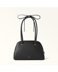 Furla - Poppy Dome L Nero Diamond Grained Leather + Sidney Calf Leather - Lyst