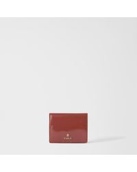 Furla - Camelia Compact Wallet Marsala Varnished Ares Textured Leather - Lyst