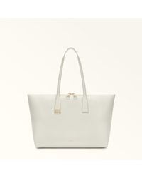 Furla - Olivia Tote Panna Grained Calf Leather - Lyst